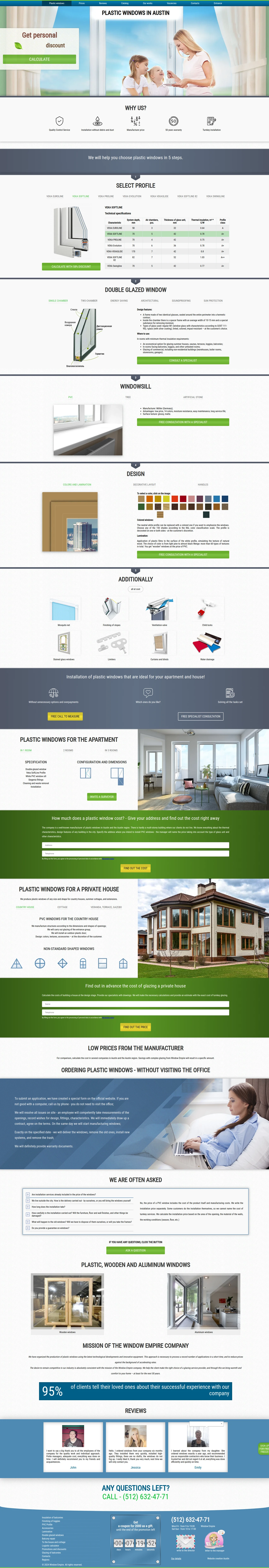 Creation of websites for a window company