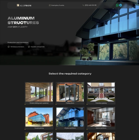 Promotion and redesign of the website for Aluminum Window Structures