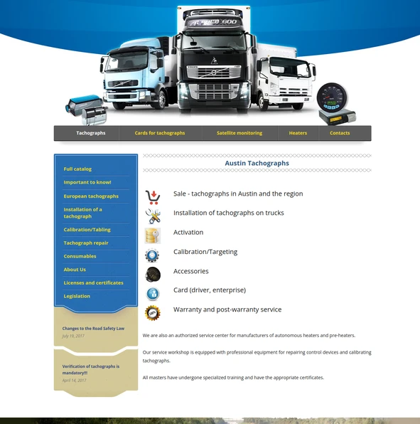 Creation of a website for Tachographs