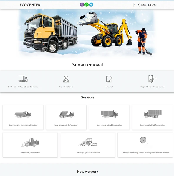 Creation of a website for snow removal services