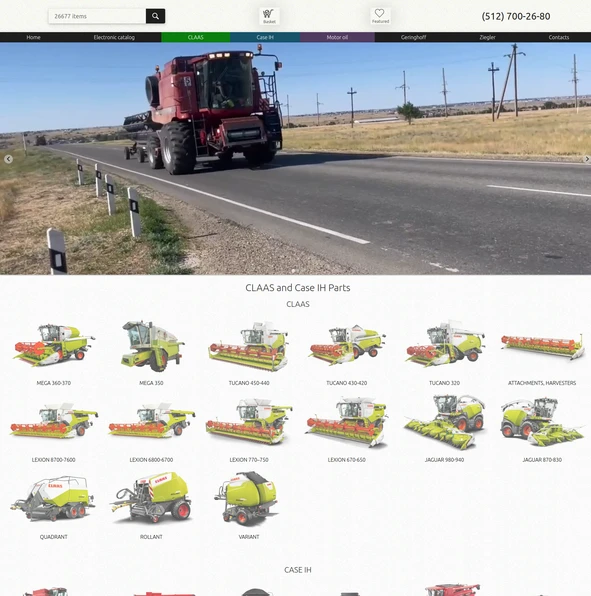 Creating an online store for agricultural machinery parts for CLAAS and CASE IH